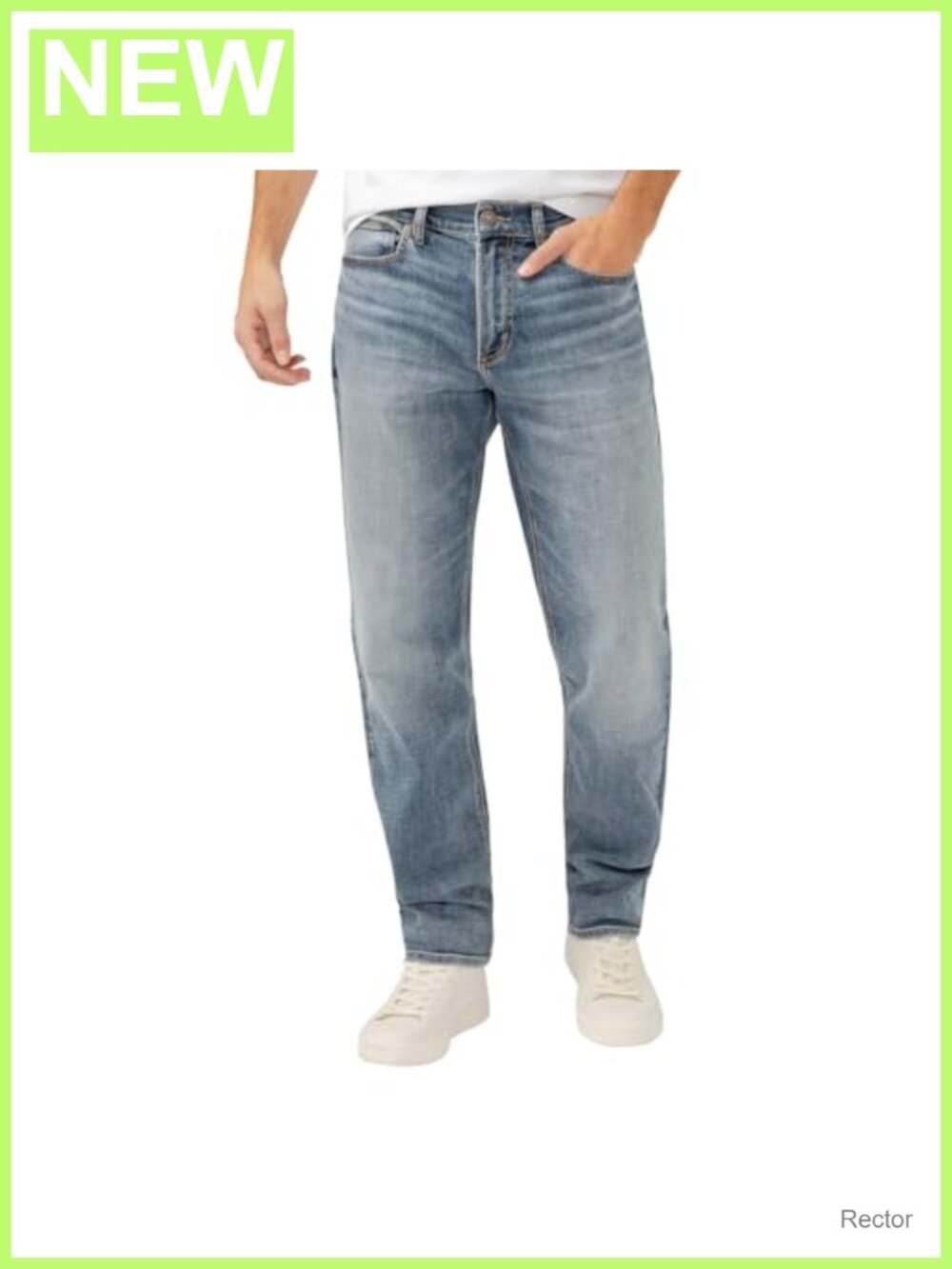 Men's Athletic Fit Tapered Leg Jeans 5-Pocket Mid Rise